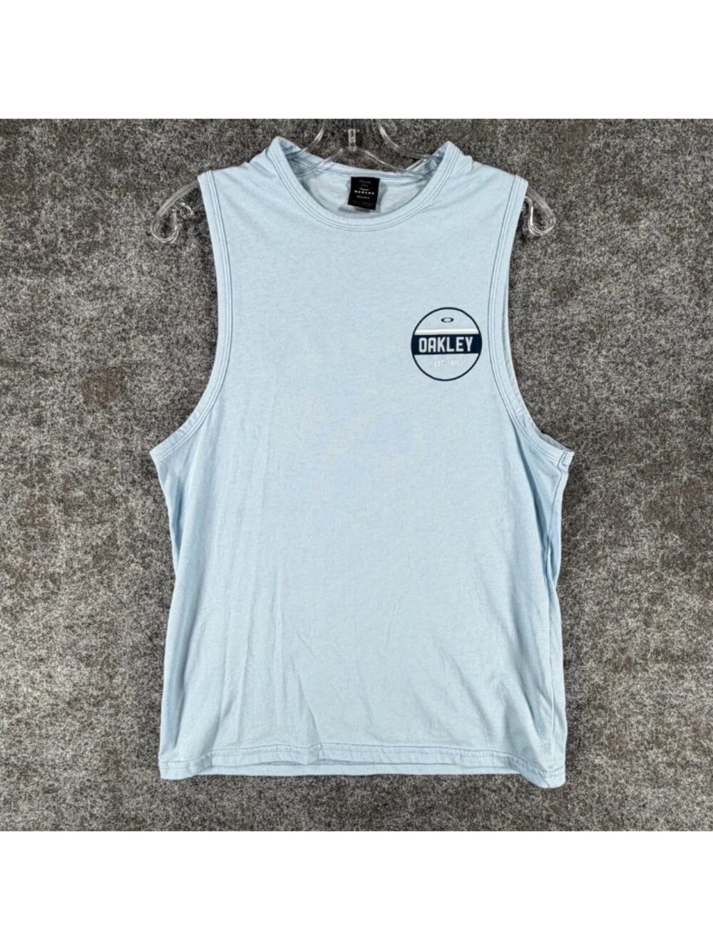 Oakley Light Blue Muscle Tank with Navy Logo